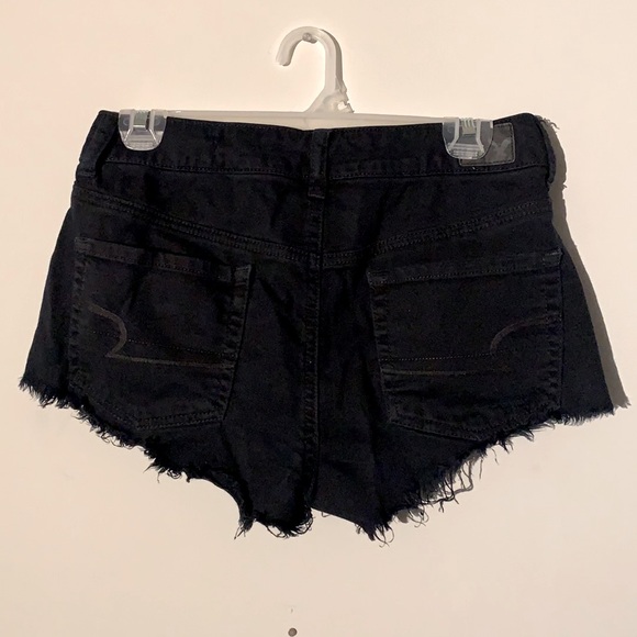 American Eagle black distressed cutoff shorts - Picture 2 of 4